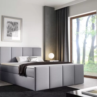 Bett mit Matratze und Lattenrost LOLA - 160x220, grau 2 + Topper GRATIS