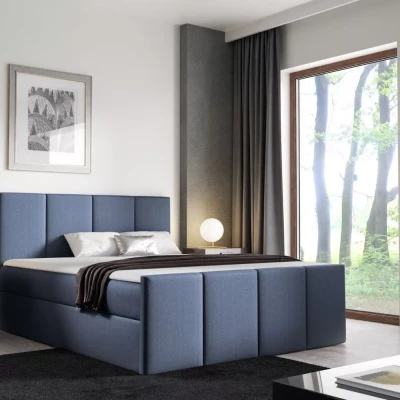 Bett mit Matratze und Lattenrost LOLA – 160 x 220 cm, grau-blau + GRATIS Matratzenauflage