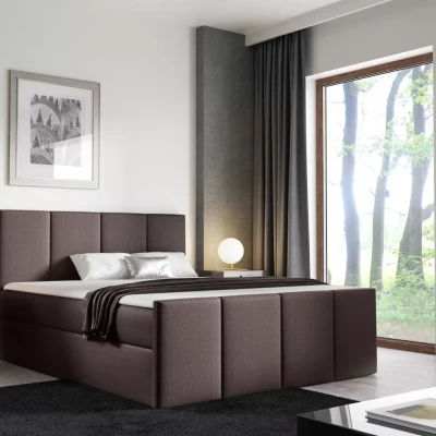 Bett mit Matratze und Lattenrost LOLA – 160 x 220 cm, braun + GRATIS Matratzenauflage