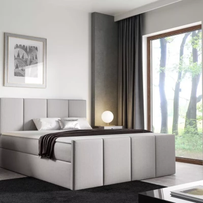 Bett mit Matratze und Lattenrost LOLA – 160 x 220 cm, beige 1 + GRATIS Matratzenauflage
