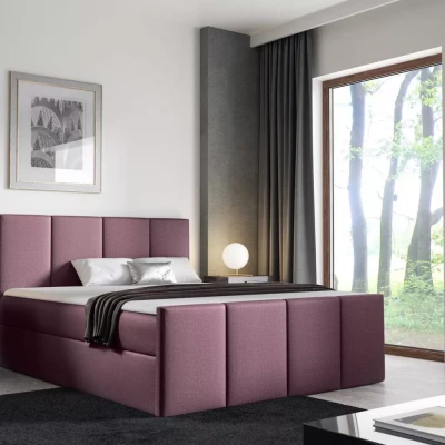 Bett mit Matratze und Lattenrost LOLA – 160 x 220 cm, lila 1 + GRATIS Matratzenauflage
