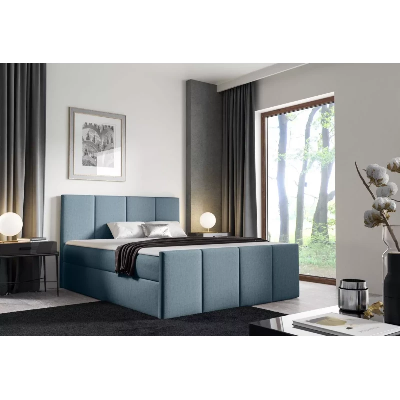 Bett mit Matratze und Lattenrost LOLA – 140 x 220 cm, blau 2 + Topper GRATIS
