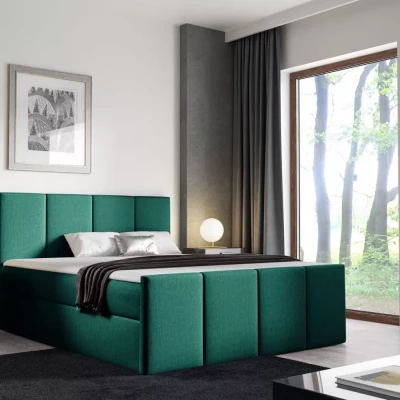 Bett mit Matratze und Lattenrost LOLA – 140 x 220 cm, grün 2 + Topper GRATIS