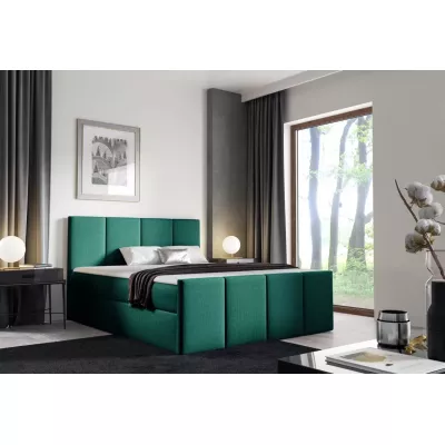 Bett mit Matratze und Lattenrost LOLA – 140 x 220 cm, grün 2 + Topper GRATIS