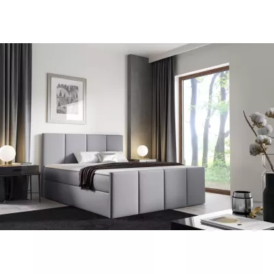 Bett mit Matratze und Lattenrost LOLA - 140x220, grau 2 + Topper GRATIS