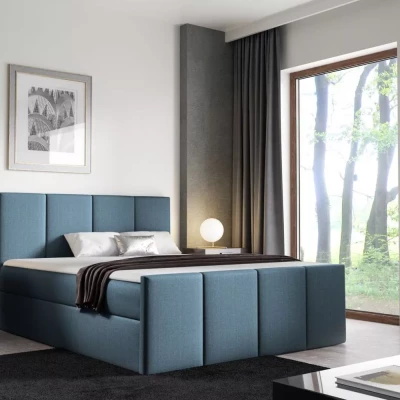Bett mit Matratze und Lattenrost LOLA – 140 x 220 cm, blau 3 + Topper GRATIS