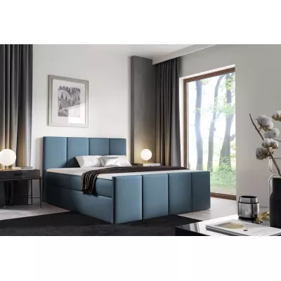 Bett mit Matratze und Lattenrost LOLA – 140 x 220 cm, blau 3 + Topper GRATIS