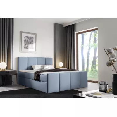 Bett mit Matratze und Lattenrost LOLA – 140 x 220 cm, hellblau + GRATIS Matratzenauflage