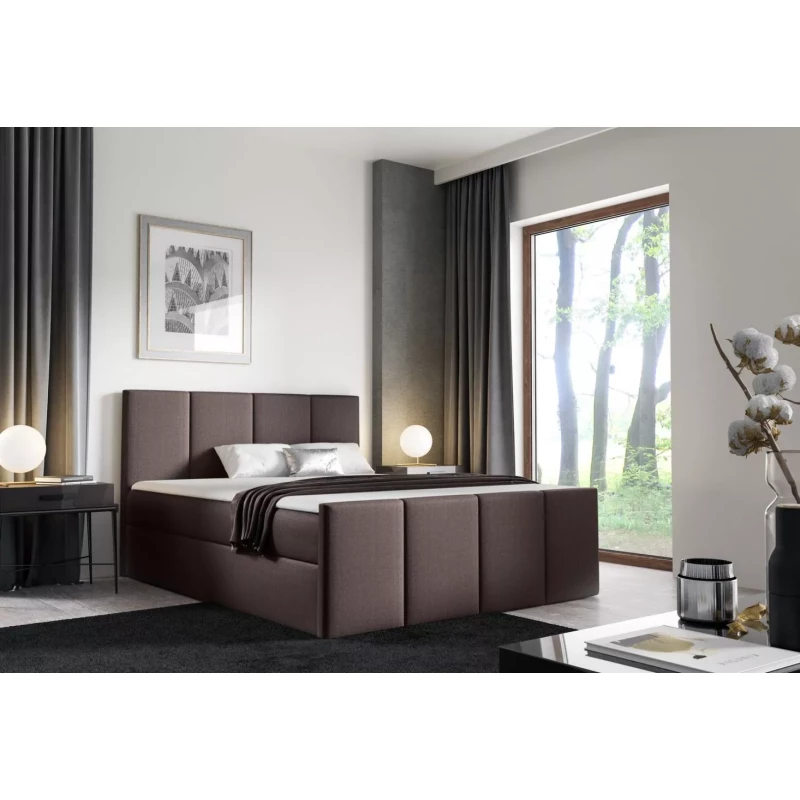 Bett mit Matratze und Lattenrost LOLA – 140 x 220 cm, braun + GRATIS Matratzenauflage