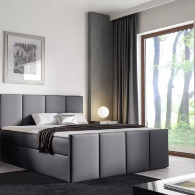 Bett mit Matratze und Lattenrost LOLA – 140 x 220 cm, grau 1 + Matratzenauflage GRATIS