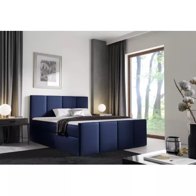 Bett mit Matratze und Lattenrost LOLA – 140 x 220 cm, blau 4 + GRATIS Matratzenauflage
