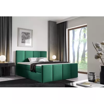 Bett mit Matratze und Lattenrost LOLA – 140 x 220 cm, grün 1 + GRATIS Matratzenauflage