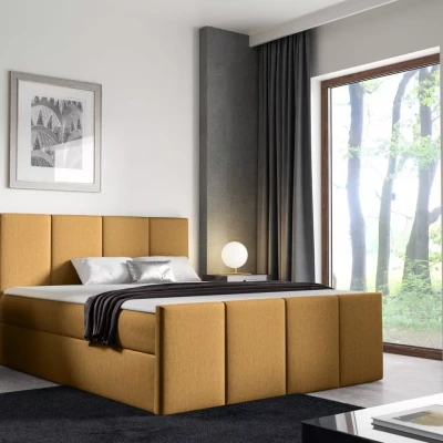 Bett mit Matratze und Lattenrost LOLA – 120 x 220 cm, gelb 2 + Matratzenauflage GRATIS