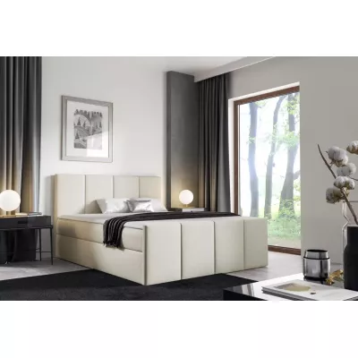 Bett mit Matratze und Lattenrost LOLA – 120 x 220 cm, beige 2 + GRATIS Matratzenauflage