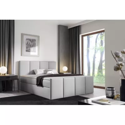 Bett mit Matratze und Lattenrost LOLA – 120 x 220 cm, Hellgrau + GRATIS Matratzenauflage