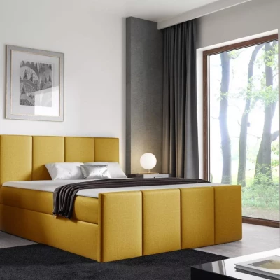 Bett mit Matratze und Lattenrost LOLA – 120 x 220 cm, gelb 1 + GRATIS Matratzenauflage