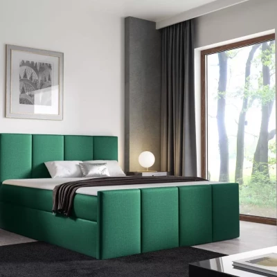 Bett mit Matratze und Lattenrost LOLA – 120 x 220 cm, grün 1 + GRATIS Matratzenauflage