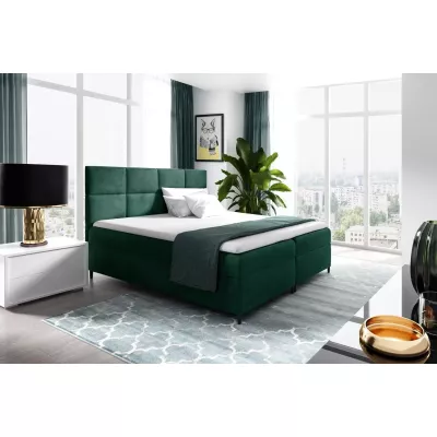 Boxspringbett mit Stauraum BRIGITA – 120 x 220 cm, grün + GRATIS Matratzenauflage