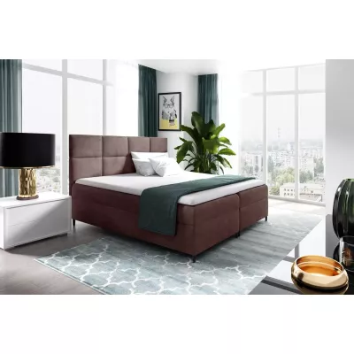 Boxspringbett mit Stauraum BRIGITA – 120 x 220 cm, braun 2 + GRATIS Matratzenauflage