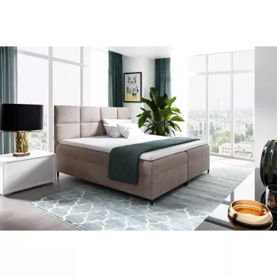 Boxspringbett mit Stauraum BRIGITA – 120 x 220 cm, beige + GRATIS Matratzenauflage