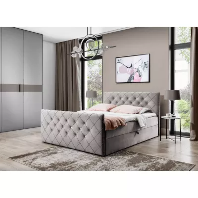 Boxspringbett LENKA – 140 x 220 cm, Cappuccino + GRATIS Matratzenauflage