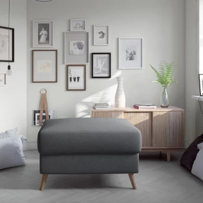 Gepolsterter Hocker SASHA – grau