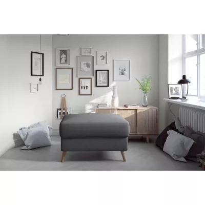 Gepolsterter Hocker SASHA – grau