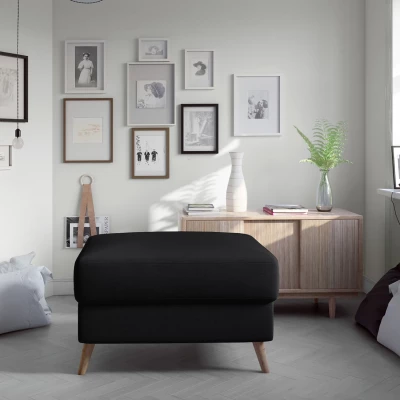 Gepolsterter Hocker SASHA – schwarz