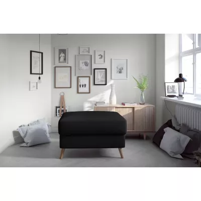 Gepolsterter Hocker SASHA – schwarz