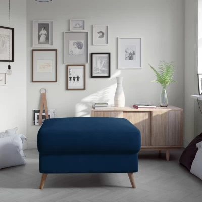 Gepolsterter Hocker SASHA – marineblau