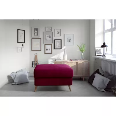 Gepolsterter Hocker SASHA – bordeauxrot