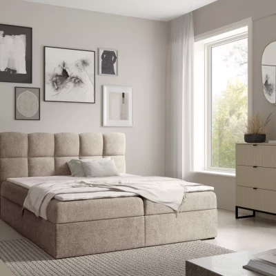 Continental-Bett 200x220 KLONDIKE - grau + Matratzenauflage