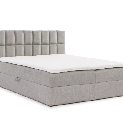Doppelbett mit Polsterung 200x220 ALIBINA - hellgrau + Matratzenauflage