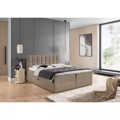 Doppelbett mit Polsterung 200x220 ALIBINA - grau + Matratzenauflage
