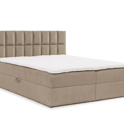 Doppelbett mit Polsterung 160x220 ALIBINA - grau + Matratzenauflage