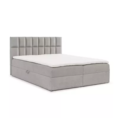 Doppelbett mit Polsterung 140x220 ALIBINA - hellgrau + Matratzenauflage