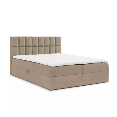 Doppelbett mit Polsterung 140x220 ALIBINA - grau + Matratzenauflage
