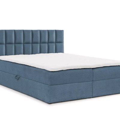 Doppelbett mit Polsterung 140x220 ALIBINA - blau + Matratzenauflage