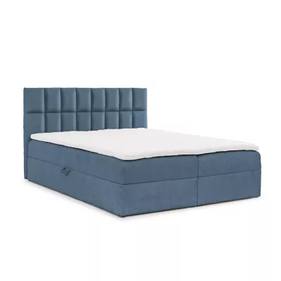Doppelbett mit Polsterung 140x220 ALIBINA - blau + Matratzenauflage