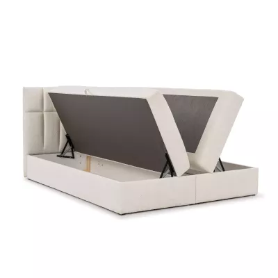 Einzelbett mit Polsterung 120x220 ALIBINA - hellgrau + Matratzenauflage