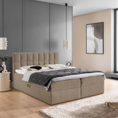 Einzelbett mit Polsterung 120x220 ALIBINA - grau + Matratzenauflage