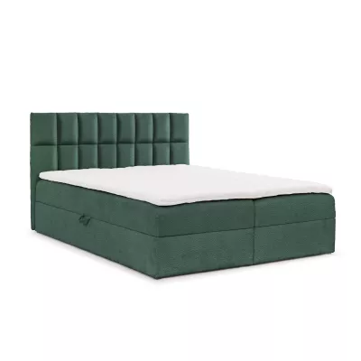 Einzelbett mit Polsterung 120x220 ALIBINA - Flaschengrün + Matratzenauflage