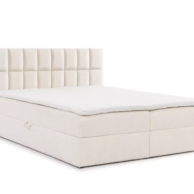 Einzelbett mit Polsterung 120x220 ALIBINA - Creme + Matratzenauflage