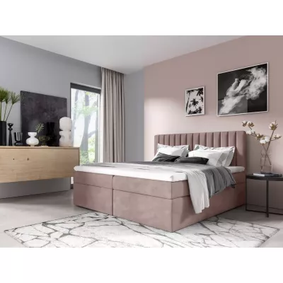 Doppelbett 200x220 IANA - Dunkelrosa + GRATIS Matratzenauflage