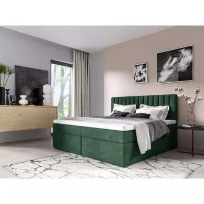 Doppelbett 180x220 IANA - Flaschengrün + GRATIS Matratzenauflage