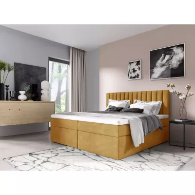 Doppelbett 180x220 IANA - Senfgelb + GRATIS Matratzenauflage