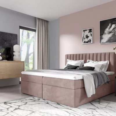 Doppelbett 180x220 IANA - Dunkelrosa + GRATIS Matratzenauflage