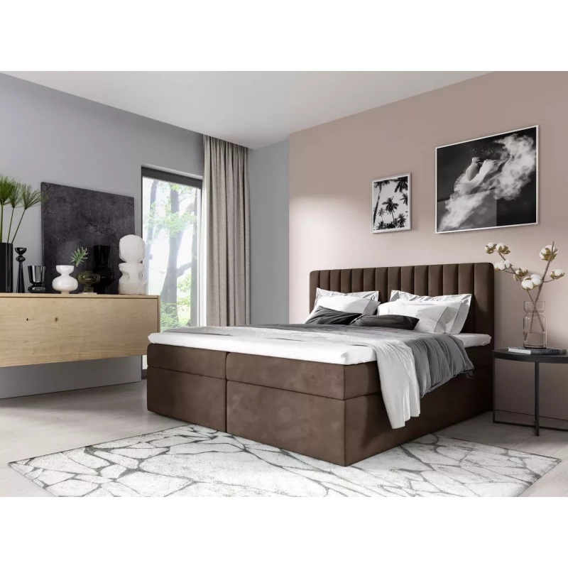 Doppelbett 160x220 IANA - braun + GRATIS Matratzenauflage