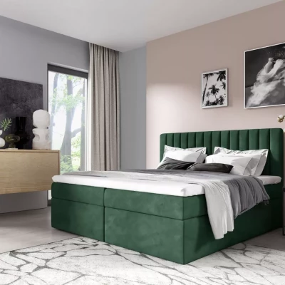 Doppelbett 160x220 IANA - Flaschengrün + GRATIS Matratzenauflage