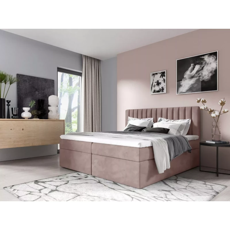 Doppelbett 160x220 IANA - Dunkelrosa + GRATIS Matratzenauflage